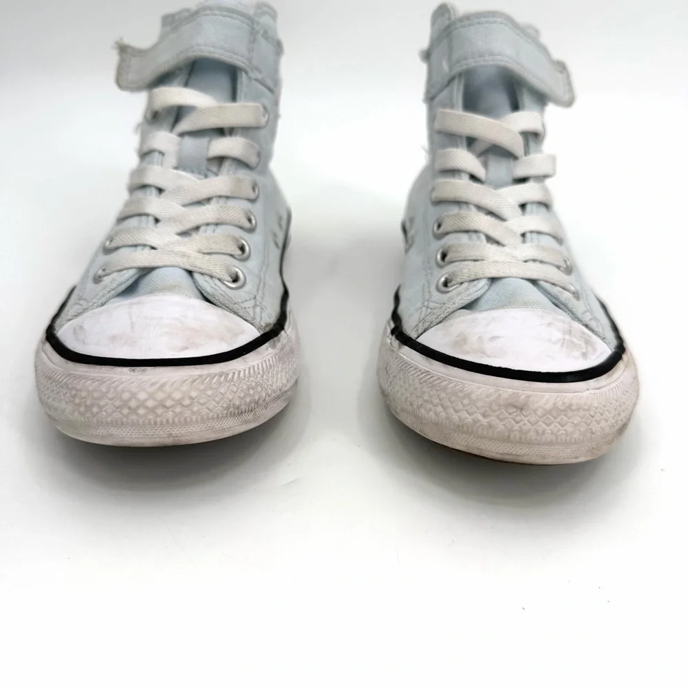 Converse Sneakers Girls Kids 2 Chuck Taylor All Star Heart Patch Blue High Tops